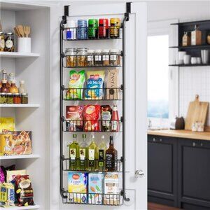 Over the Door Metal Organizer 6 Tier Pantry Rack Kitchen Storage Shelves